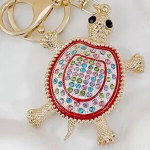 Rhinestone Turtle Purse Charm